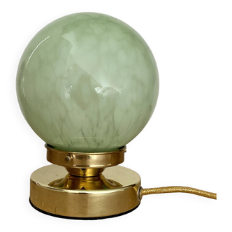 Lampe à poser globe vintage en verre de clichy mint