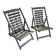 2 x weighty solid foldable wooden colonial deckchair / deck chair / 1960s