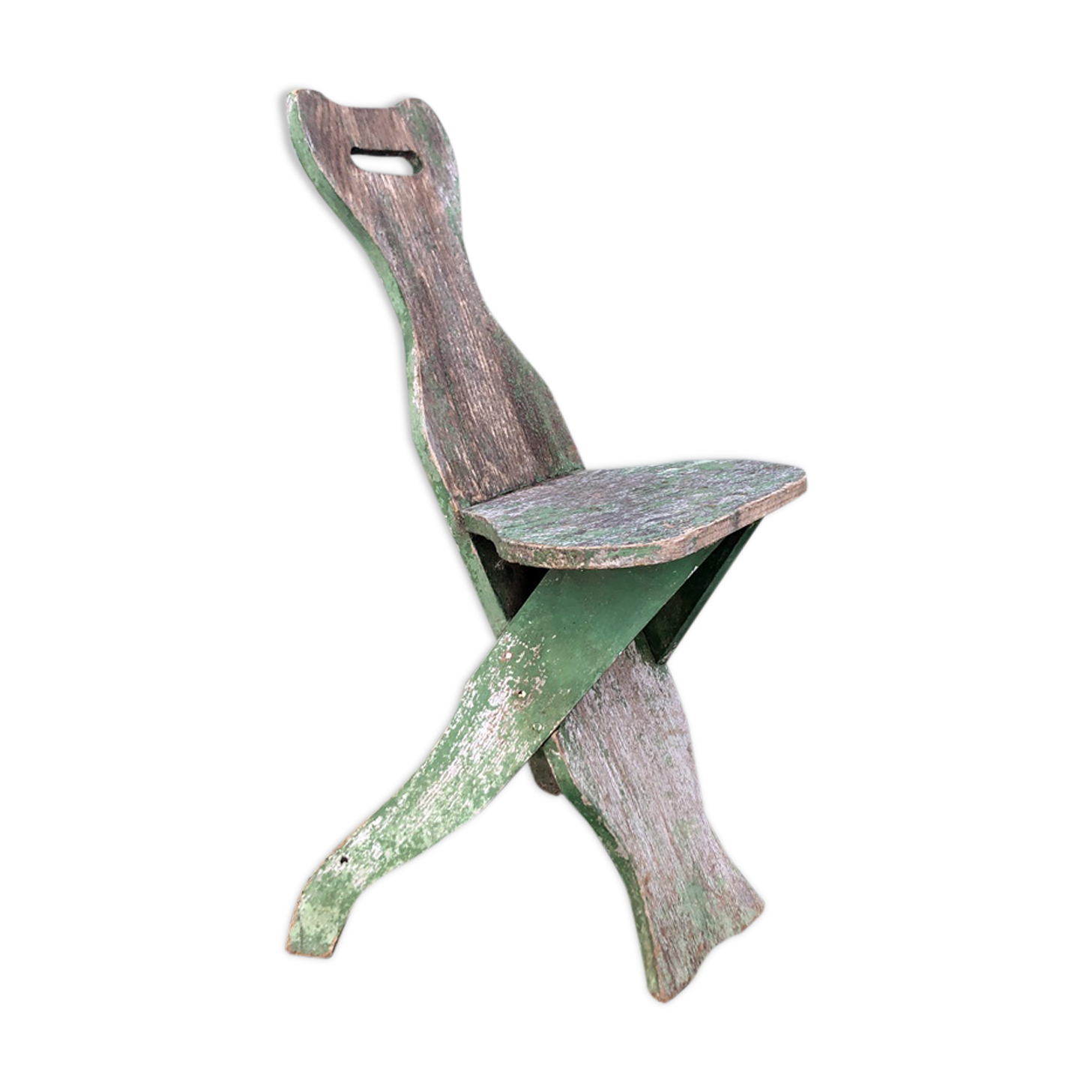 Antique milking chair