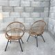 Pair of vintage rattan armchair