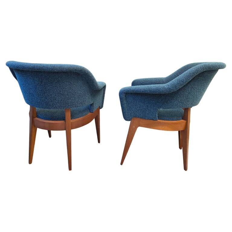 Pair of vintage armchairs by designer Charles Ramos, 1950s.
