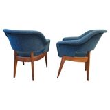 Pair of vintage armchairs by designer Charles Ramos, 1950s.