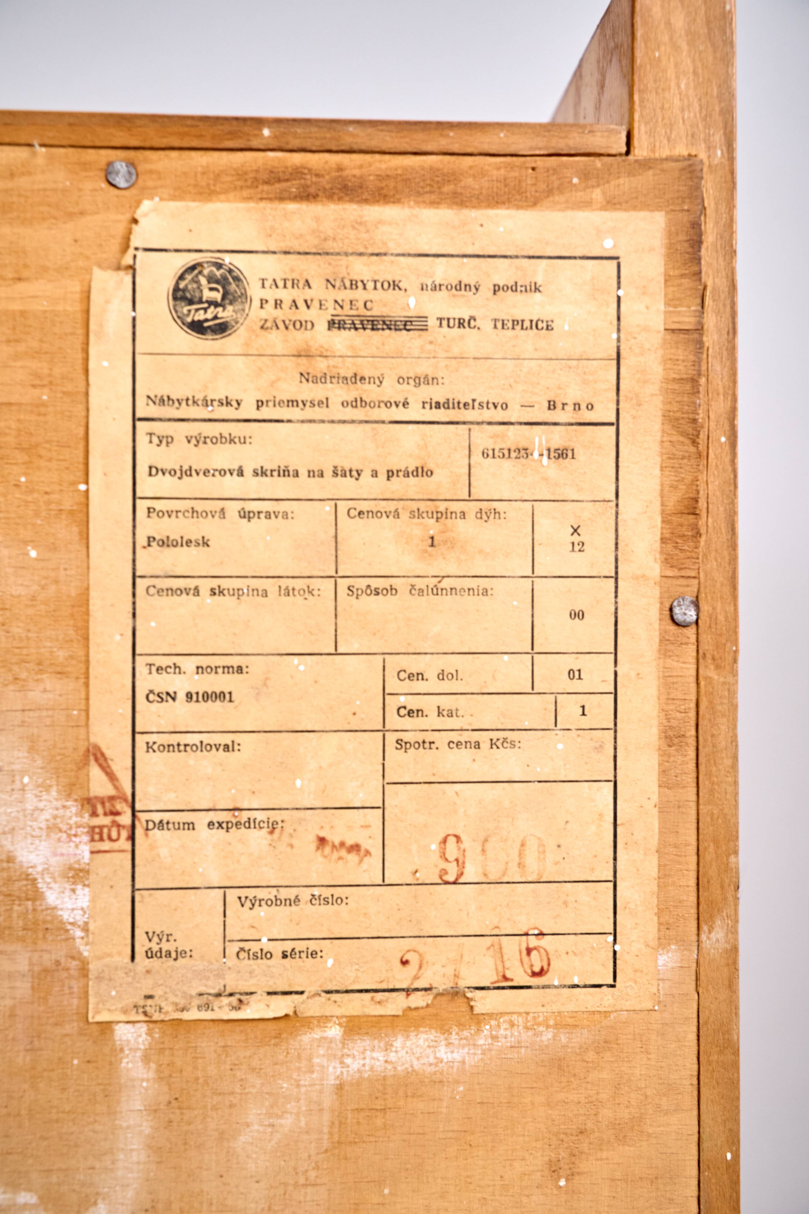 Vintage Wardrobe TATRA, 1960s, Czechoslovakia