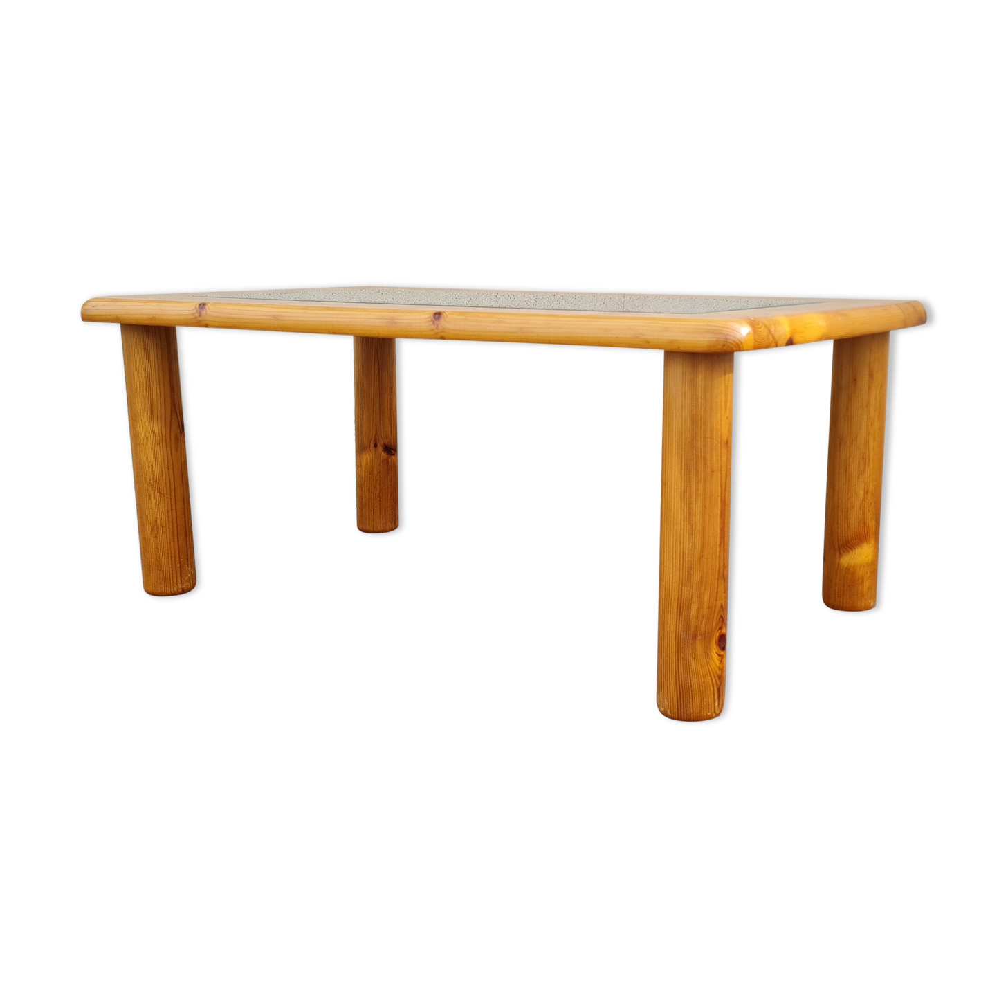 Italian coffee table in pine and glass