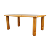 Italian coffee table in pine and glass