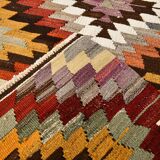 3x5 Green & Red Tribal Kilim Rug, 102x148Cm