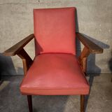 Red skai armchair, 60s
