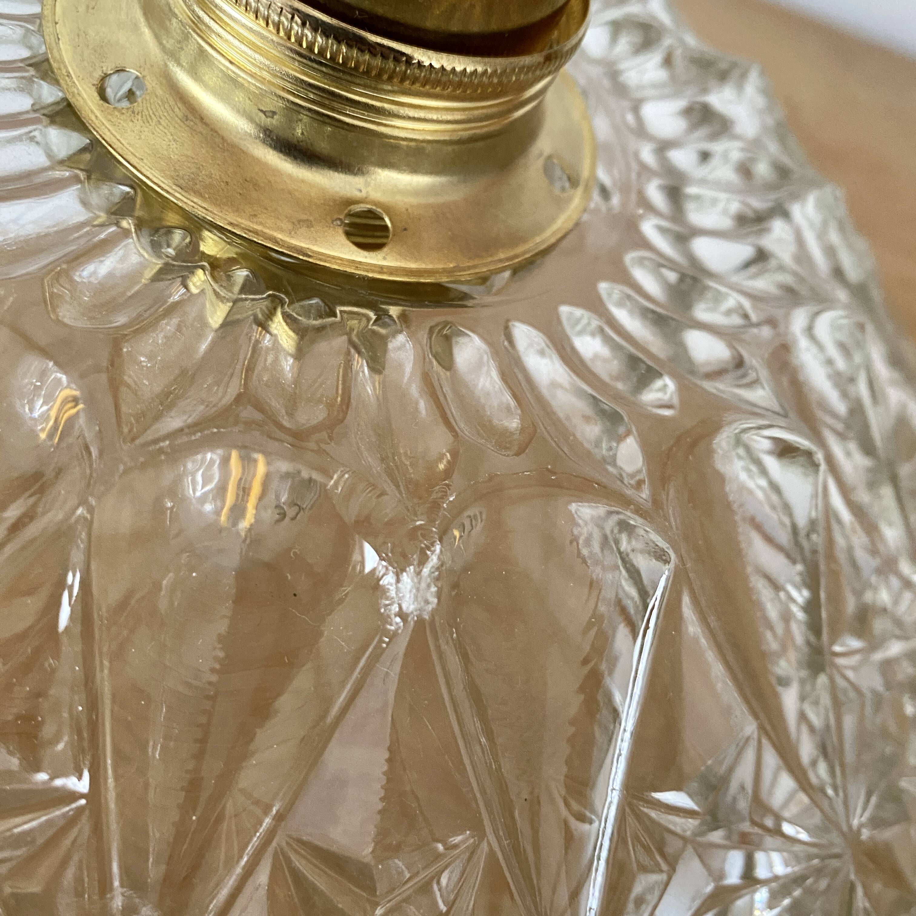 Vintage glass lampshade pendant light - tableware collection -