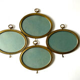 Set of 4 vintage brass oval picture frames