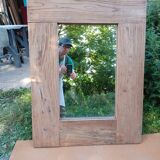 Native wooden mirror in "Lodge" style