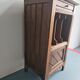 Wooden bedside table with book storage