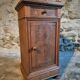 Antique French oak bedside table, early 20th century.