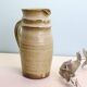 Glazed earth jug, Manziat pottery, rustic, vintage French
