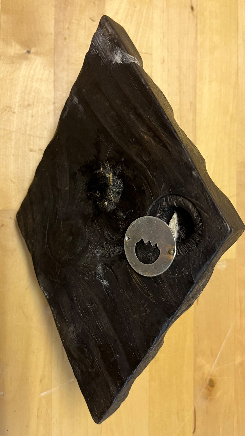 Vintage wood and copper hook