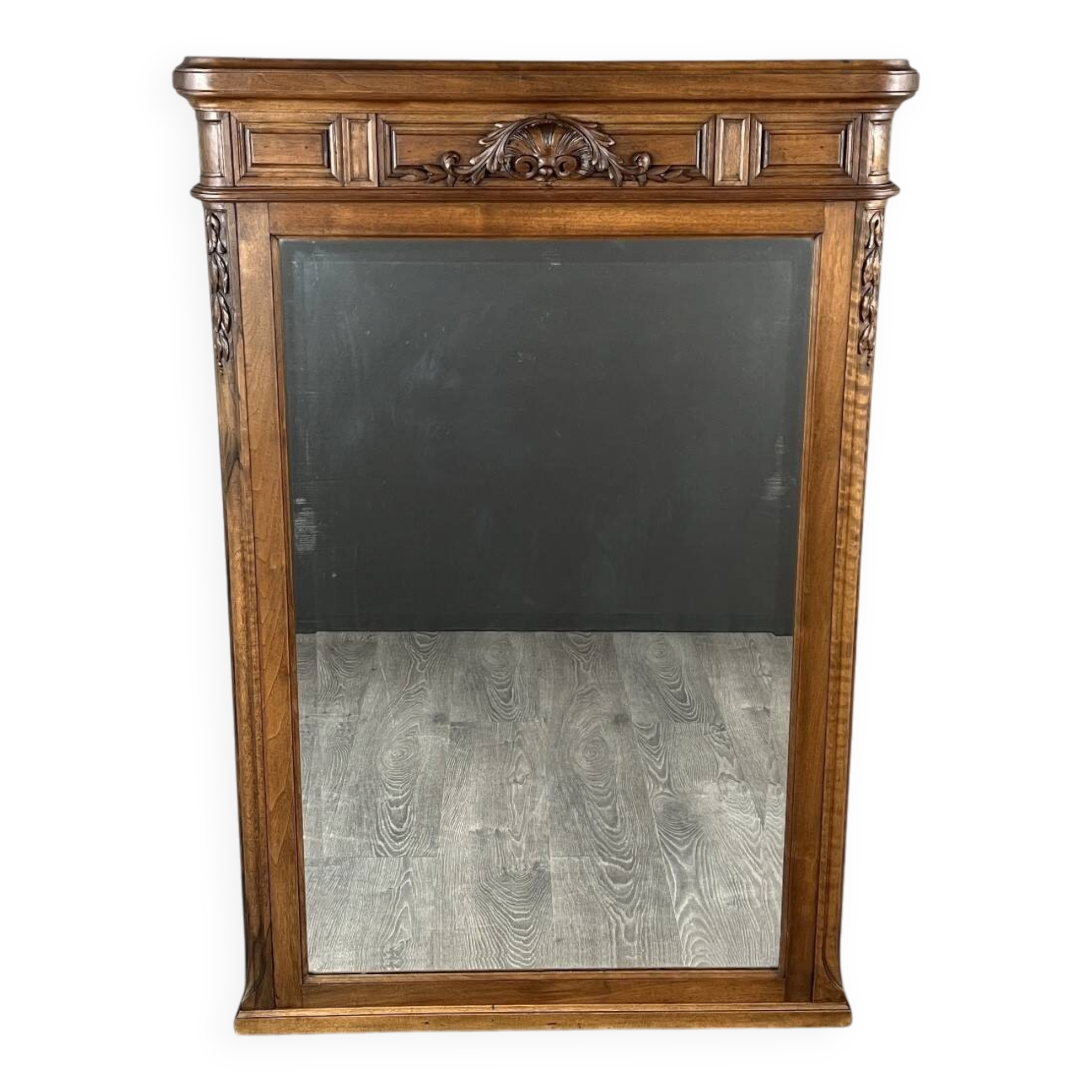 Carved wooden mirror, late 19th / early 20th century