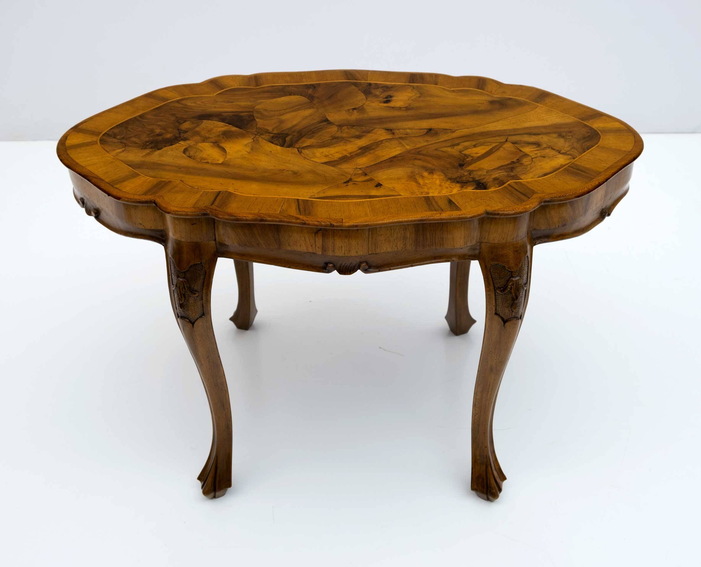 Baroque Style 20th Century Italian Walnut Coffee Table