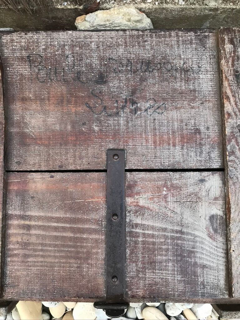 Wooden and metal military case, circa 1960