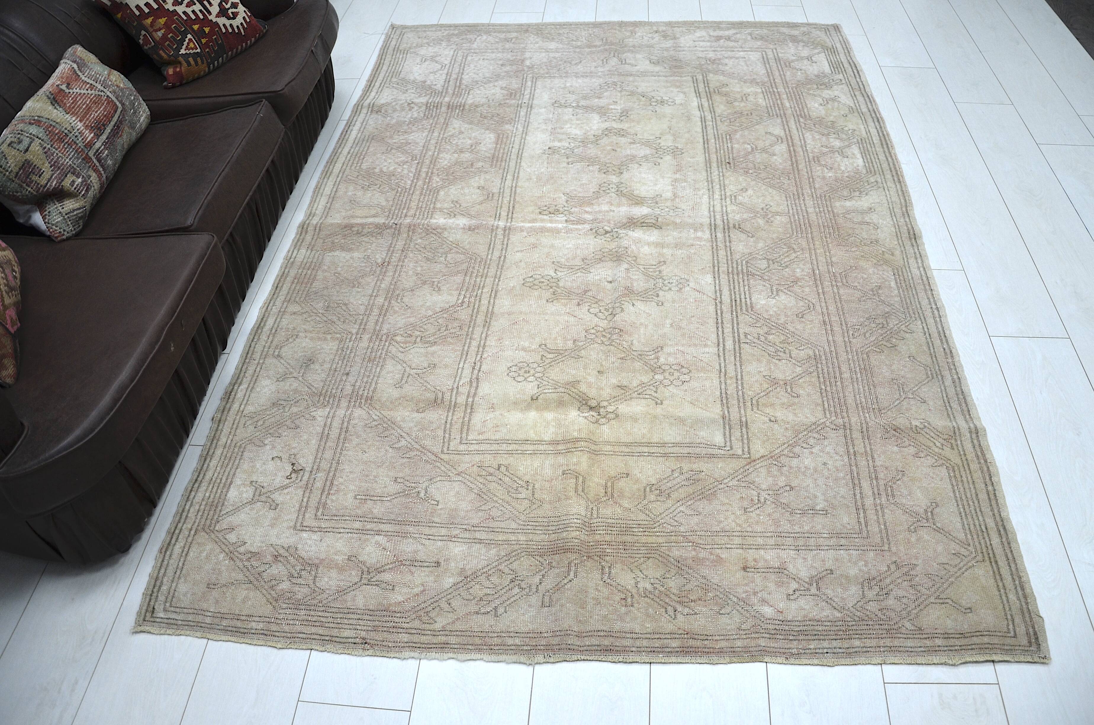 Tapis Oushak orange et beige sku 1153