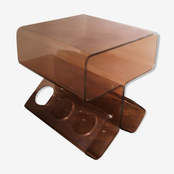 Table basse bar en plexiglas fumé