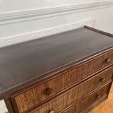 Vintage rattan chest of drawers