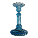 Candleholder Door blue molded glass signed
