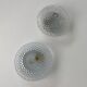 Pair of vintage round glass wall lamps