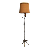 Neo-Gothic floor lamp with 2 candle holders, early 20th century, ironwork
