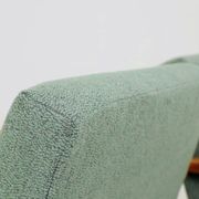 Pair of vintage long chairs mint green bouclé 1970