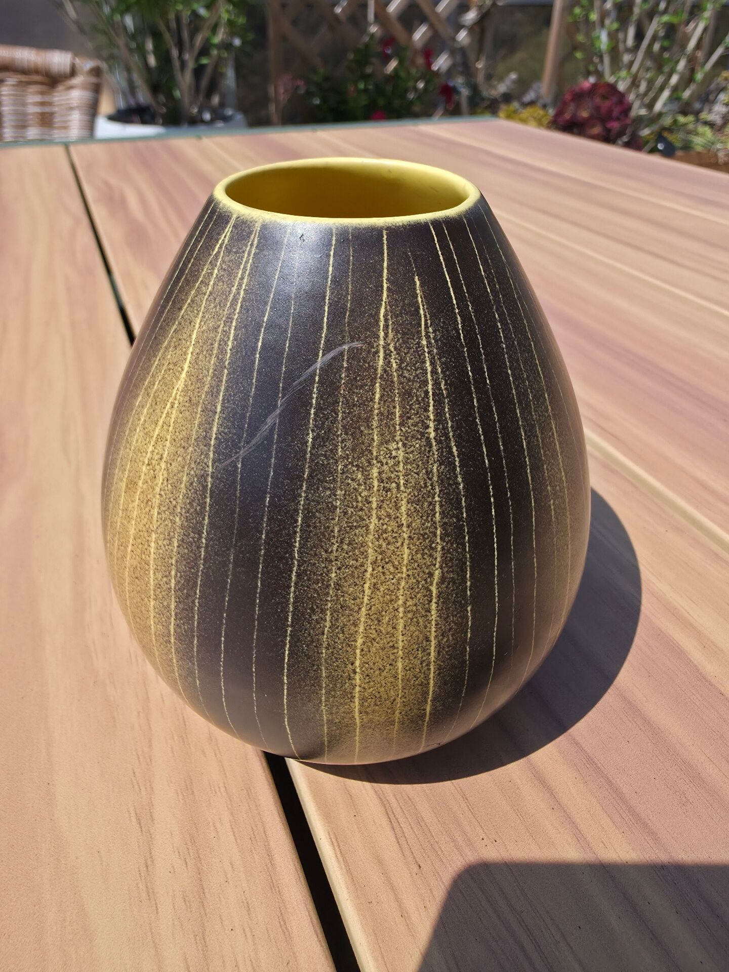 Saint-Clément Vintage Ovoid Vase – 1950s/60s Ceramic – Numbered