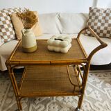 Vintage rattan trolley
