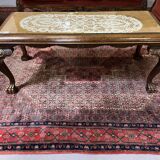 Solid wood and glass table