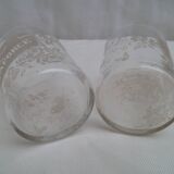 Deux anciens verres gobelets gravé Souvenir