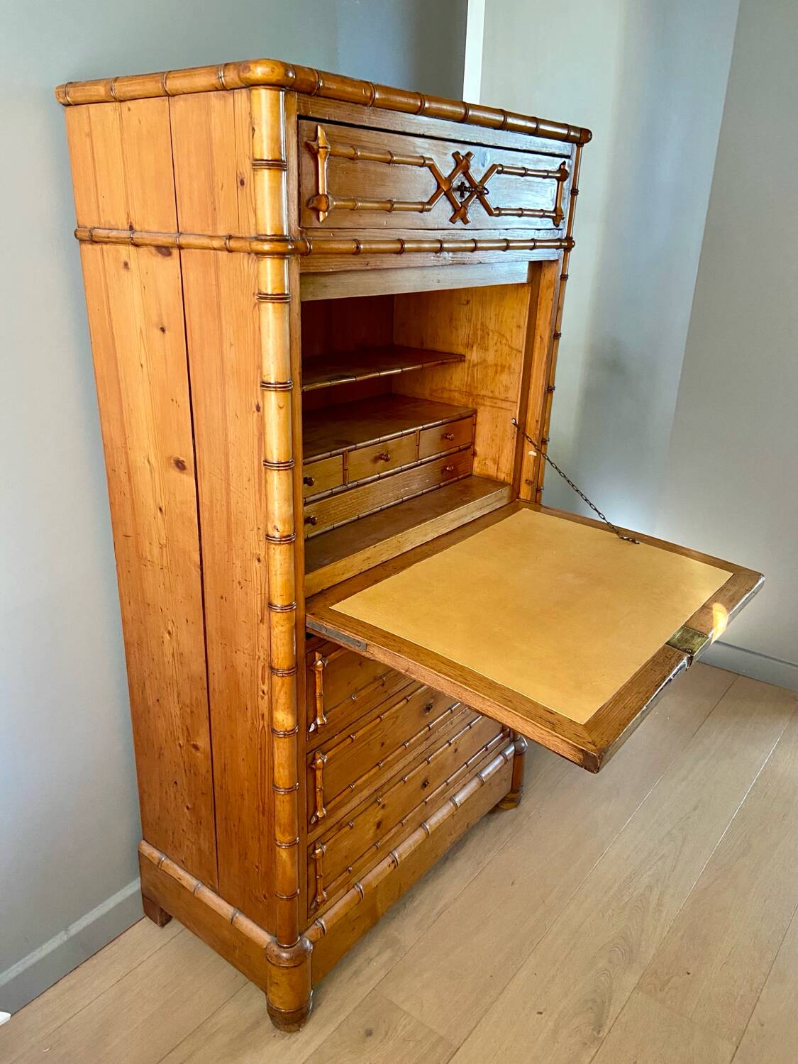 Console secrétaire à abattant Andraux & Blanc 50s