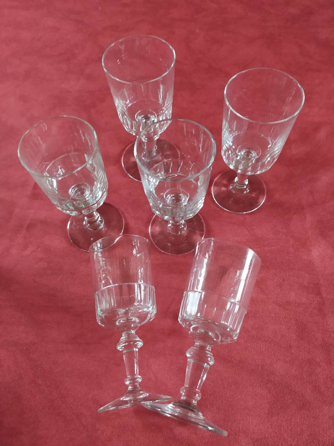 Antique Mirabeau style wine glasses