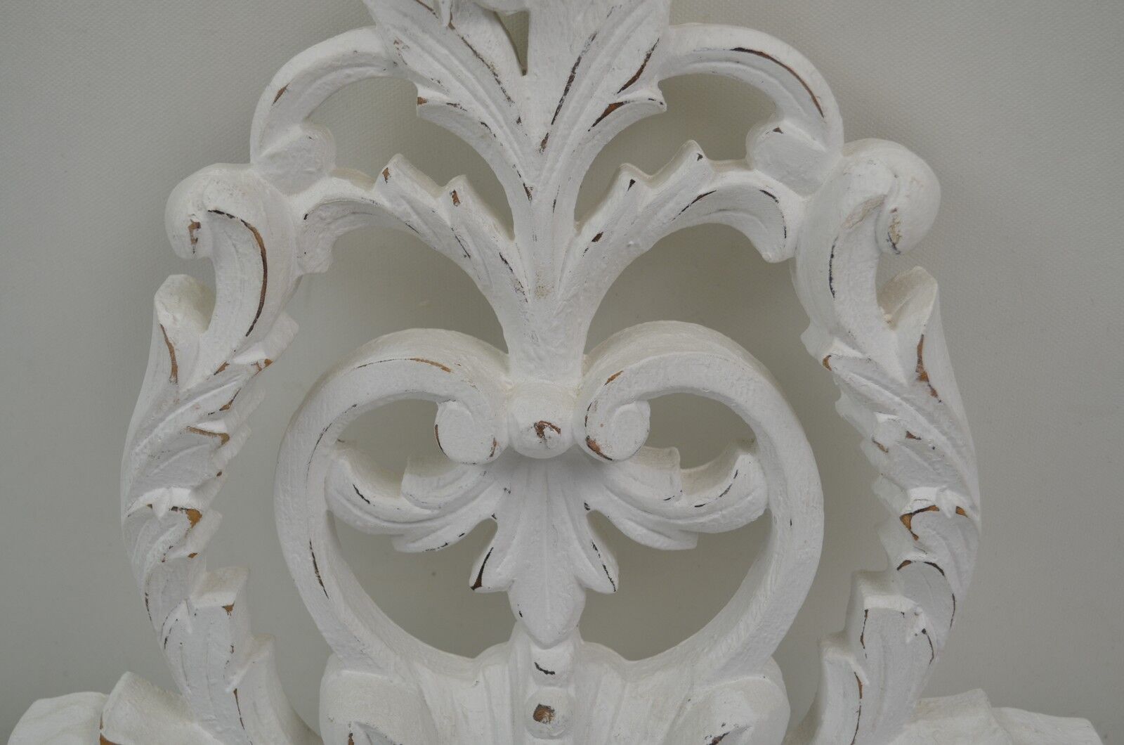 Pair of white patinated wood wall lamps