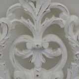 Pair of white patinated wood wall lamps