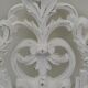 Pair of white patinated wood wall lamps