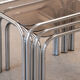 Tables basses encastrables vintage chrome et verre 1970