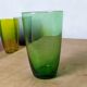 Seven glasses Harlequin for orangeade.
