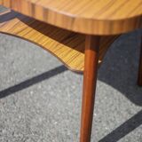 Table vintage, table bois, table basse formica, table 2 étages