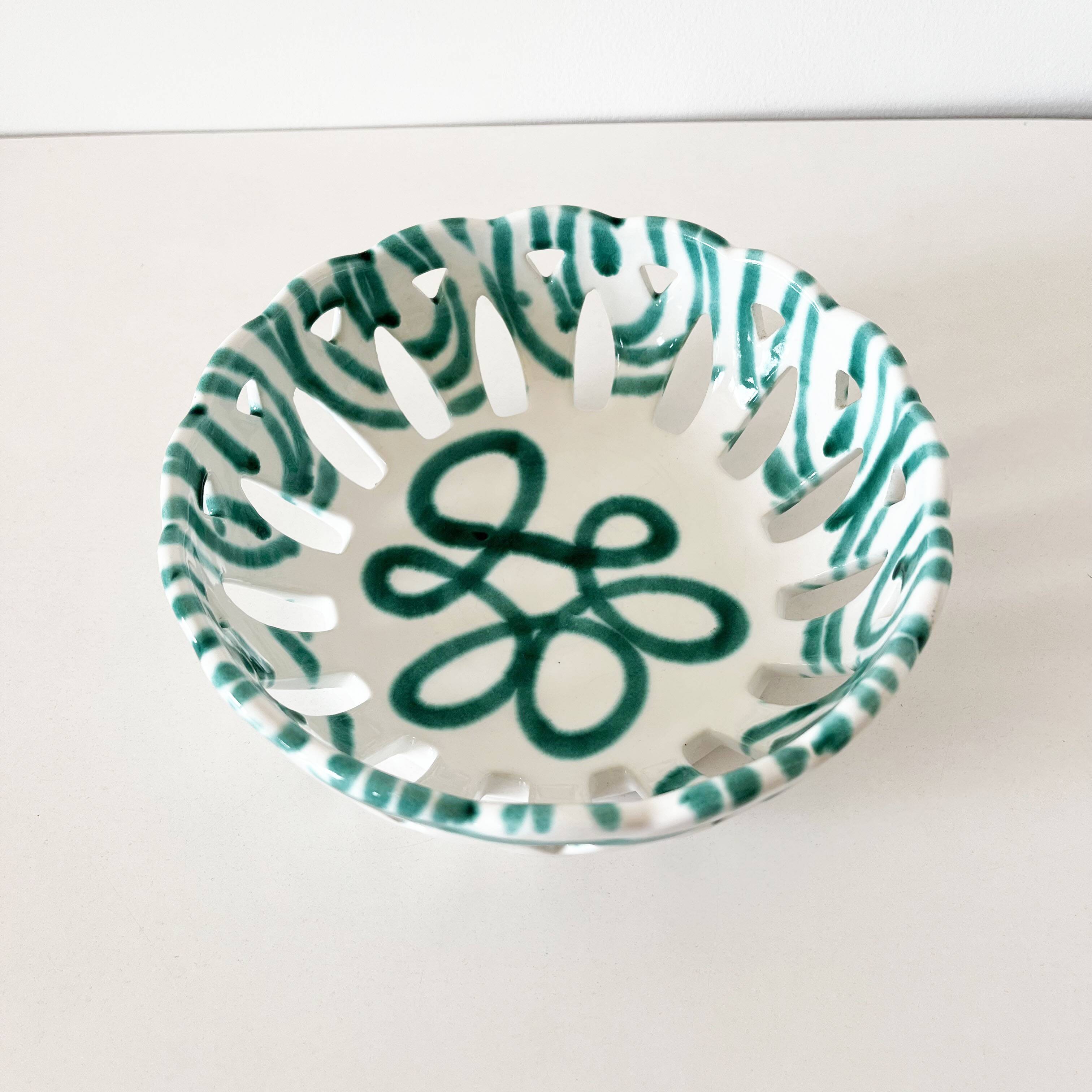 Gmundner Keramik openwork ceramic fruit bowl