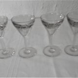 4 old glasses bistro thick bubble glass