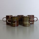 Set of 5 stoneware espresso cups