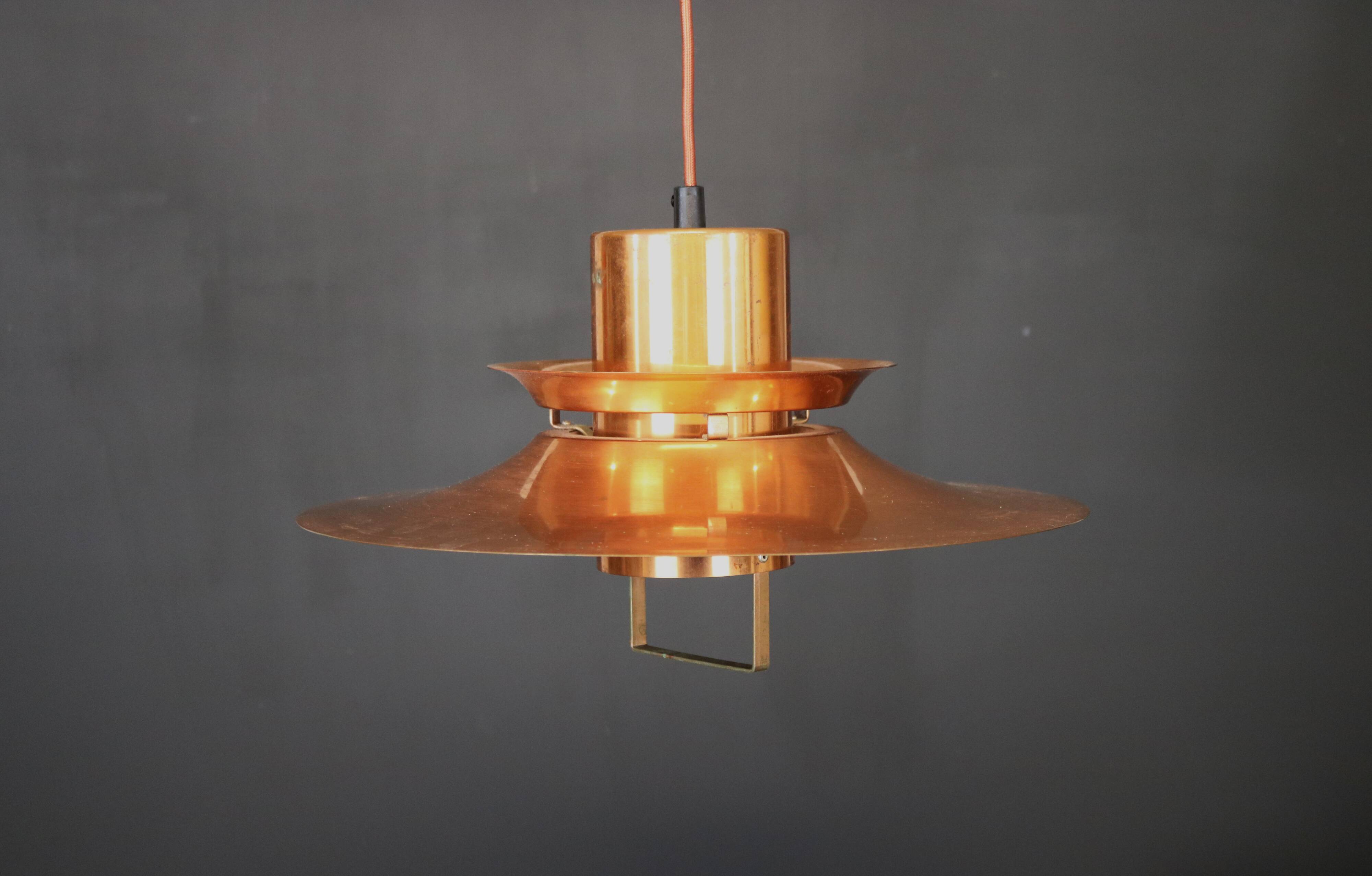 Scandinavian midcentury Design Lamp by Vitrika | solid copper black style | 1960s | Scandinavian
