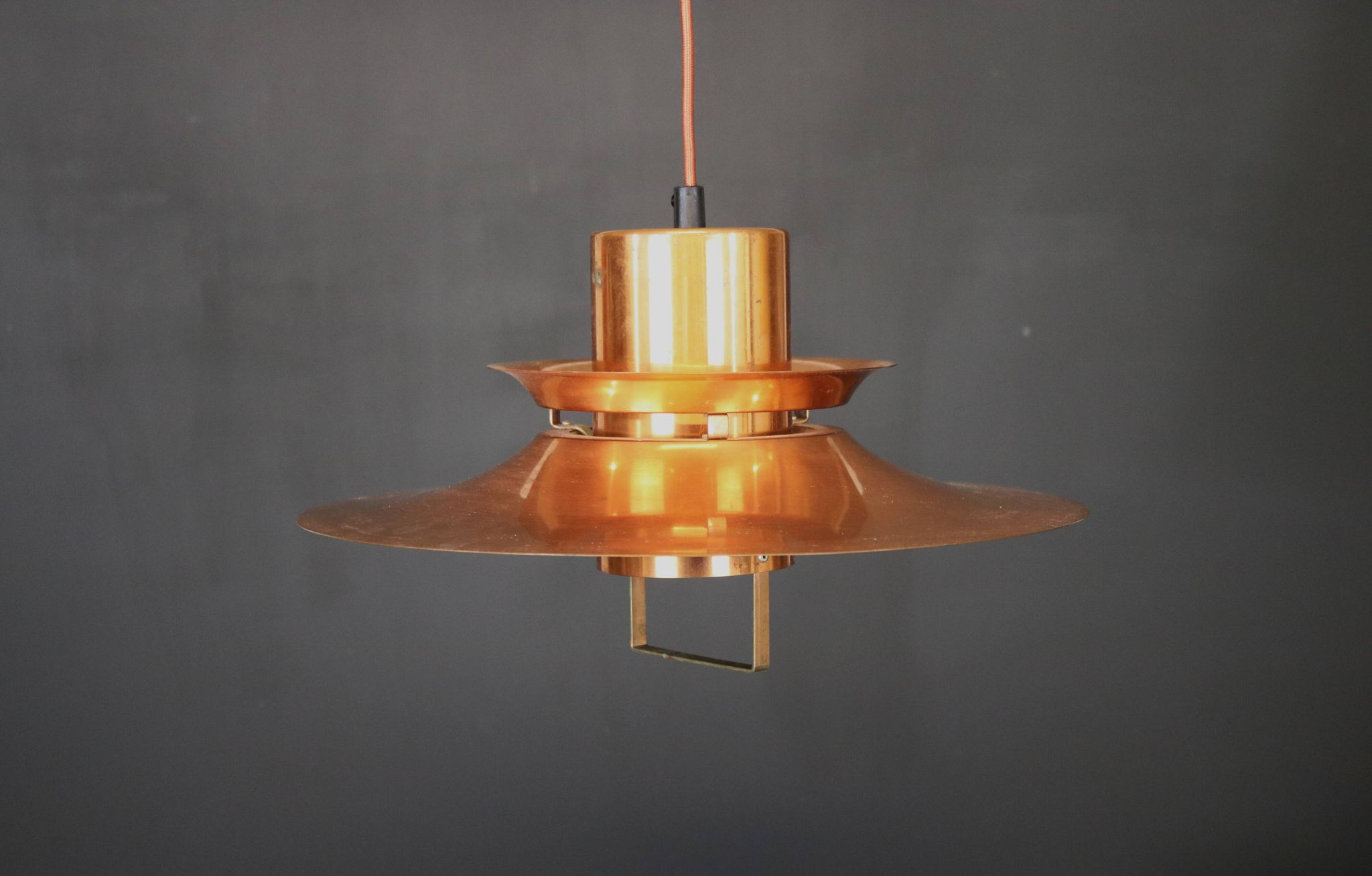 Scandinavian midcentury Design Lamp by Vitrika | solid copper black style | 1960s | Scandinavian