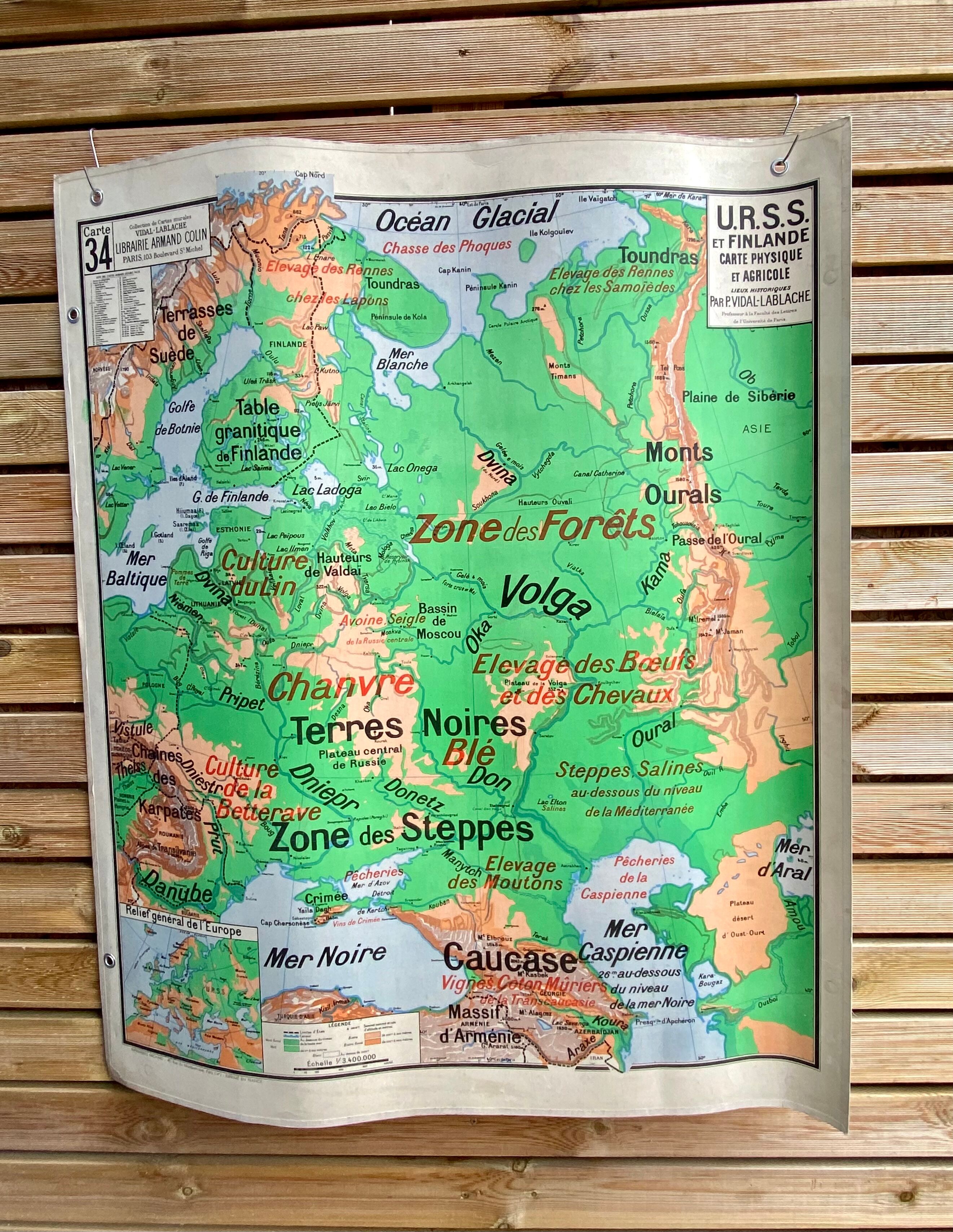 Map 34 - USSR and Finland - Vidal-Lablache