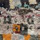Colorful Boucherouite Berber rug - 129 x 160 cm