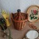 Small canister demijohn in glass circled with wicker - vintage