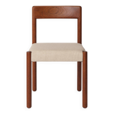 1 sur 4 Chaise de salle à manger en chêne du milieu du siècle – Vintage années 1960, revêtement gris clair