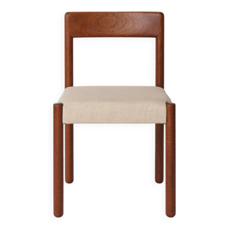 1 sur 4 Chaise de salle à manger en chêne du milieu du siècle – Vintage années 1960, revêtement gris clair